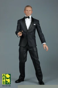 AFS A014B 1/6 James Bond Black Suit Costume Set Model Clothes Fit 12" Figure Toy - Picture 1 of 7