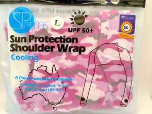 Mantón de golf SParms protección solar ROSA CAMUFLAJE UV fresco manga envolvente para el hombro UPF50+ L - Imagen 1 de 4