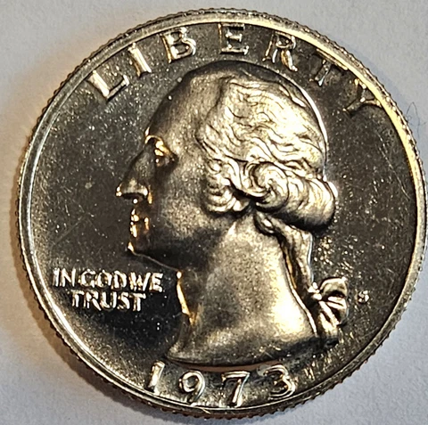 U.S.A. 1973-S Washington Proof Clad Quarter, Km#164, Quick & FREE SHIPPING Cover