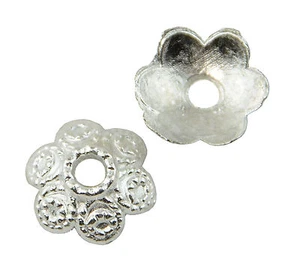 Pack of 20 Flower Bead Caps 11mm Silver Plated Jewellery Findings (45564-149) - Picture 1 of 1