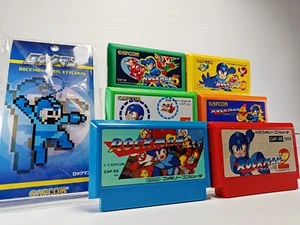 Nintendo Famicom Rockman 1 2 3 4 5 6 set Megaman FC NES With key chain - Picture 1 of 22