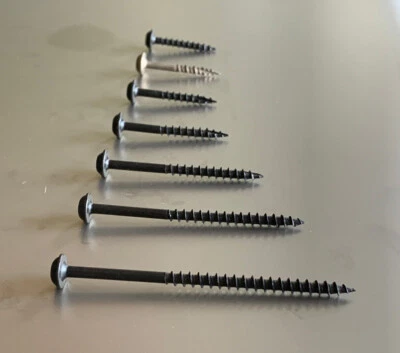 HIGH FALLS FURNITURE CO. Pocket Hole Screws Coarse Thread Square Drive Black #8 X 1.25", 1.5", 2", 2.5"