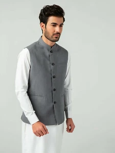 Mens Gray Single Breasted Formal Wedding Smart Casual Waistcoat Vest - Picture 1 of 3