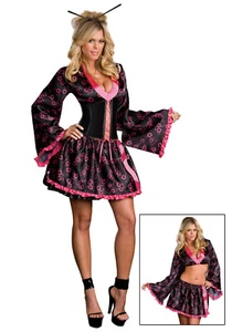 Dreamgirl Women's Sexy Tokyo Treasure Pink And Black Geisha Adult Costume Small - Picture 1 of 1