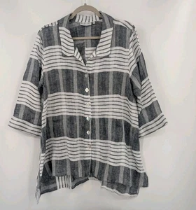 Camicia tunica Habitat Clothes To Live In Top donna grande lino manica 1/2  - Foto 1 di 9