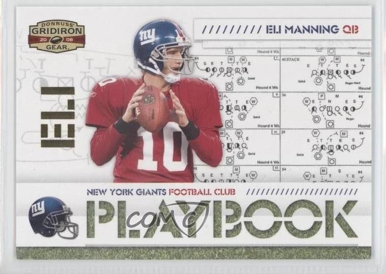 2008 Donruss Gridiron Gear Playbook /500 Eli Manning #PL-9 - Image 1 of 2