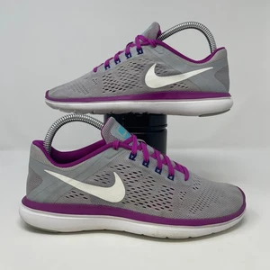 Nike Flex 2016 RN Women's Size 7.5 Running Shoes Gray Purple White  Sneakers - Picture 1 of 8