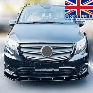 Front Spoiler Lip Splitter Glossy Black For Mercedes Benz Vito W447 2016-2023 - Picture 1 of 9