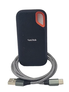 SanDisk 4TB Extreme Portable SSD ~ SDSSDE61-4T00 Formatted w/ Adapter Cable - Afbeelding 1 van 12