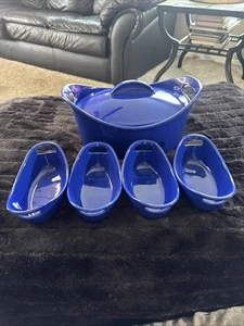 Rachael Ray 4.25 Qt Covered Casserole Stoneware With Four 12oz Serving Dishes - Picture 1 of 11