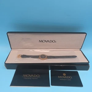 Reloj Museo Movado 87-A1-832 Tono Dorado Esfera Negra Nuevo En Caja Envío Rápido - Imagen 1 de 5