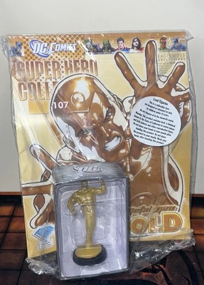 Figura de superhéroe Eaglemoss DC plomo dorado #107 y revista metal hombres NUEVO Foto 1 de 2