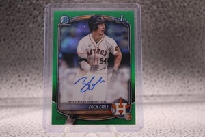 Bowman Chrome Zach Cole Green Refractor Astros 2025 automático/99 CPA-ZC KG-b - Imagen 1 de 2