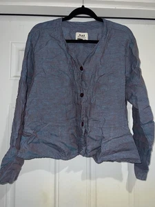 Lino James Engelhart 100% Lino Lagenlook Peplum Botones M Bolsillos Cambio de Color - Imagen 1 de 18