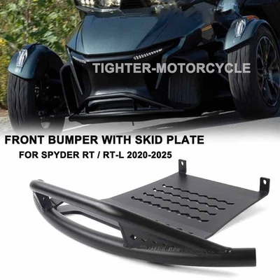 For Can-Am Spyder RT RT-L Aluminum Front Bumper With Skid Plate Accessory 20-25 - Image 1 of 4
