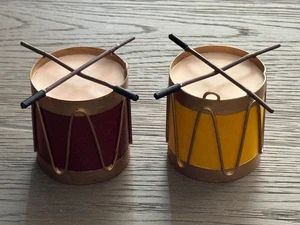 2 adornos vintage para árbol de Navidad tambor con palos - Imagen 1 de 7