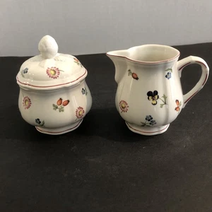 VILLEROY And BOCH PETITE FLEUR Creamer & Sugar Bowl Set, Luxembourg - Picture 1 of 4