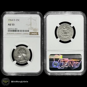 1964-D 25C Washington Quarter NGC AU53 - Picture 1 of 2