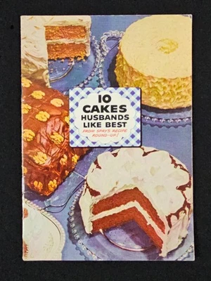 10 Cakes Husbands Like Best Cookbook Recipe Booklet Aunt Jenny Vintage 1950s - Image 1 of 4