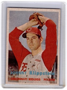 1957 Topps Johnny Klippstein Cincinnati Reds #296