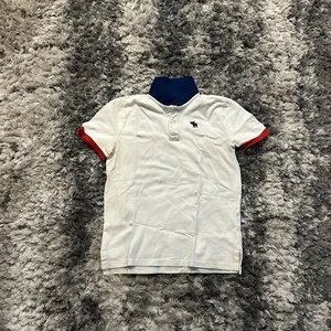 Abercrombie And Fitch Kids 15-16 Teenagers Red White & Blue Short Sleeve Polo - Picture 1 of 4