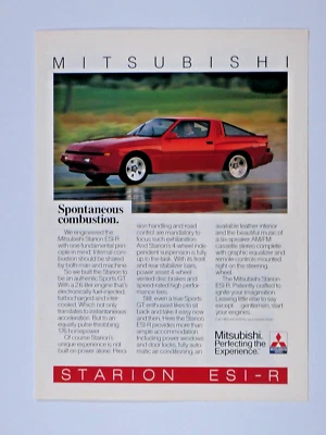 Mitsubishi Starion ESI 1987 vintage combustión espontánea anuncio impreso original Foto 1 de 2