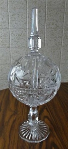 Vintage 15" Tall Crystal Heavy Cut Glass Apothecary Jar Candy Dish Ball w Finial - Picture 1 of 8