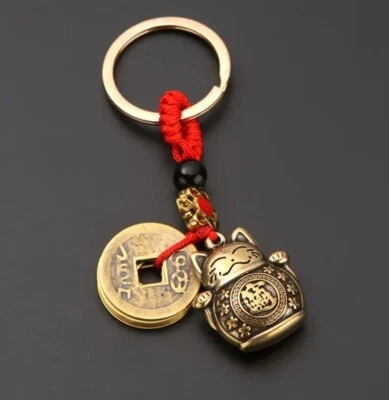 Porte clé Chat porte bonheur Maneki-Neko - Japonais - Charme ou bijou de sac - Photo 1/3