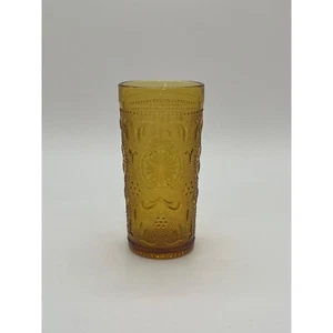 Vintage Brockway Sandwich Glass Amber 12 oz Tumbler - Picture 1 of 2