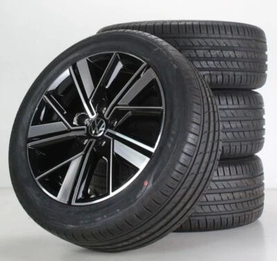 VW T6 T6.1 Sommerräder 18 Zoll Felgen Valdivia schw. gl. Alufelgen 7LA601025B - Bild 1 von 4