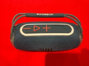 JBL Boombox Wi-Fi Portable Bluetooth Wireless Blue Speaker W Cord Works Great - Picture 1 of 7