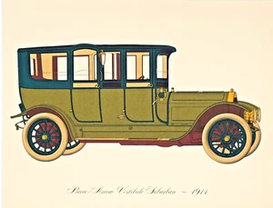 Pierce Arrow Vestibule Suburban 1914 Lithograph Clarence P. Hornung Antique Car - Picture 1 of 1