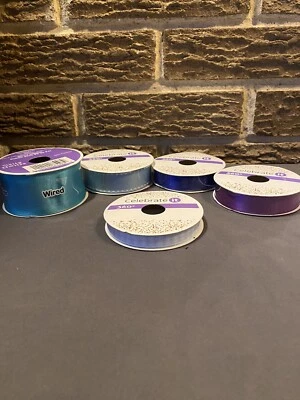 Lot of 5 Celebrate It Ribbon 1.5 wired 7/8 5/8 3/8 in - Image 1 of 4