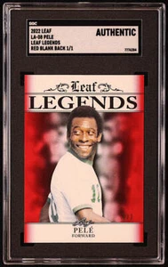 Pele 2022 Leaf Legends Red Blank Back #LA08 #1/1 (SGC Authentic) - Picture 1 of 2