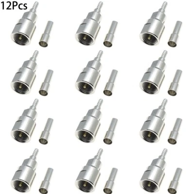 12Pcs FME male Crimp RF Connector For RG174 RG316 RG188 coaxial Coax Cable - Image 1 of 3