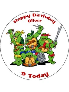Teenage Mutant Ninja Turtles 7.5" Round Edible Icing Cake Topper #2 - Picture 1 of 1