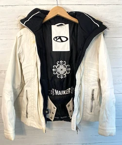 Marker Evolution Womens Sz 6 Snowboard Coat SKI Jacket White W/Black Waterproof - Picture 1 of 12