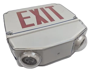 Lithonia WLTC-2-R-SD LED Double EXIT Sign Combo Red Letters Weatherproof NEW - Picture 1 of 7