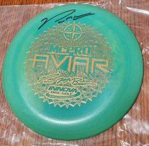 SIGNED Aviar McPro Swirly 2017 Tour Series 175g Innova Disc Golf Rare Green Blue - Picture 1 of 7