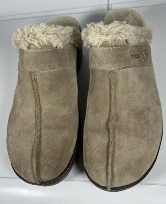 Zuecos Crocs Cobbler Mules para mujer talla W11 gamuza tostada imitación piel tacón cuña zapatos Foto 1 de 2