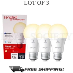 Smart Dimmable Light LED Bulb E26, 60W Equivalent Soft White 800LM - Lot of 3  - Picture 1 of 8