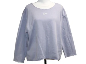 Nike Sweatshirt Damen Large Lila Oversized Crewneck Center Swoosh Crop Cut - Bild 1 von 6