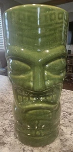 Green Ceramic Tiki Tumbler TTG-20 by World 6-3/4” Tall - Picture 1 of 4