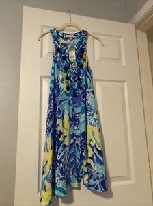 Lilly Pulitzer Achelle Kleid Indigo Love Engineered Ylang Ylang Schaukelkleid S - Bild 1 von 8