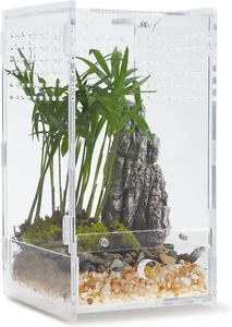 Acrylic Clear Reptile Habitat Enclosure Terrarium with Latch ，Perfect for Amp... - Picture 1 of 6