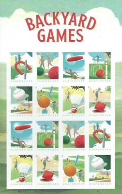 2021 Backyard Games  Imperforated sheet of 16 stamps - Image 1 of 2