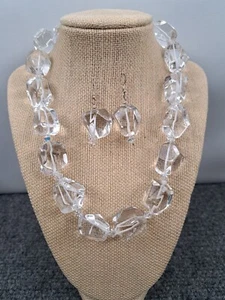 Statement Sterlingsilber 925 Quarz Halskette Ohrringe Set - Bild 1 von 3