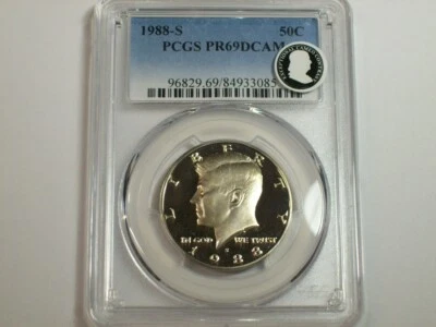 1988-S Kennedy Half Dollar   PCGS PR-69 Deep Cameo     SN6190 - Image 1 of 4