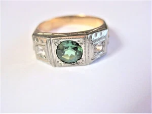 Antique Ring Gold 750 with Tourmaline, 6.2 g - Picture 1 of 5