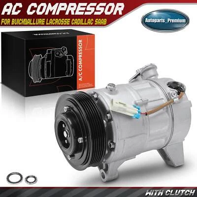 A/C Compressor with CVC Style for Buick Allure LaCrosse Cadillac SRX Saab 9-4X - Image 1 of 4